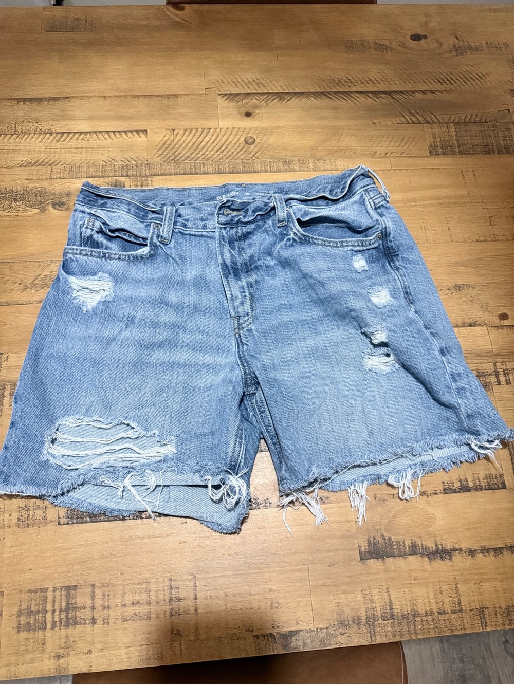 Old Navy Light Blue Distressed Denim Jean Shorts